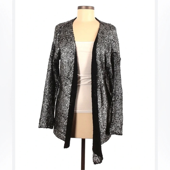 Alberto Makali draped metallic open cardigan Sweater Wrap 18275 - Picture 1 of 10